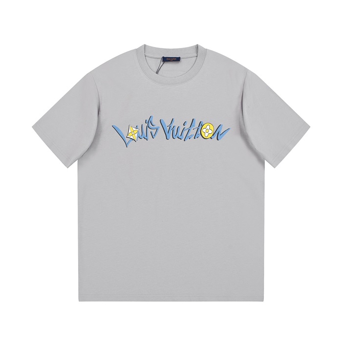 ルイヴィトンメンズグレークルーネック半袖Tシャツv436
