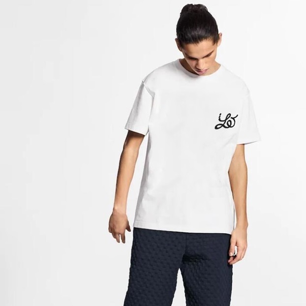 ルイヴィトンメンズホワイトクルーネック半袖Tシャツv438