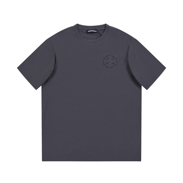 クロムハーツメンズグレークルーネック半袖Tシャツr477