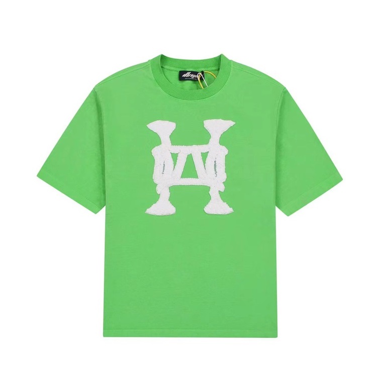 エルメスメンズグリーンクルーネック半袖Tシャツe49