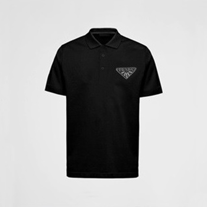 プラダメンズブラックポロ半袖Tシャツr298