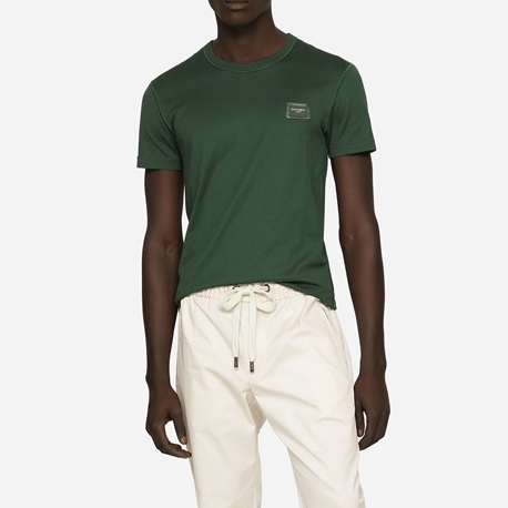 ドルチェ＆ガッバーナメンズグリーン半袖Tシャツl394