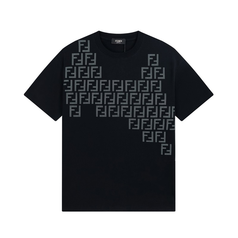 ェンディメンズブラッククルーネック半袖Tシャツe45