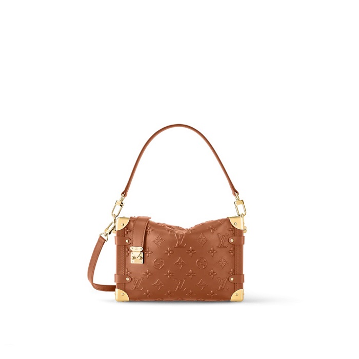 ルイヴィトンレディースキャメルトランクバッグv447