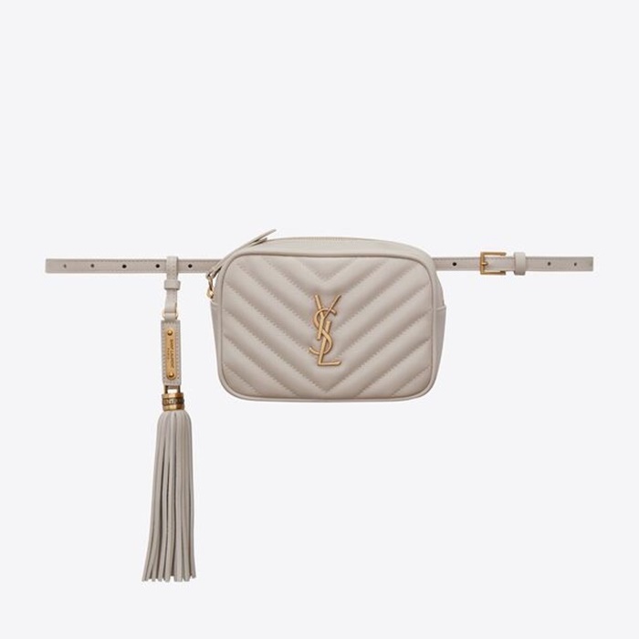 サンローランレディースアイボリーヒップバッグ-l339