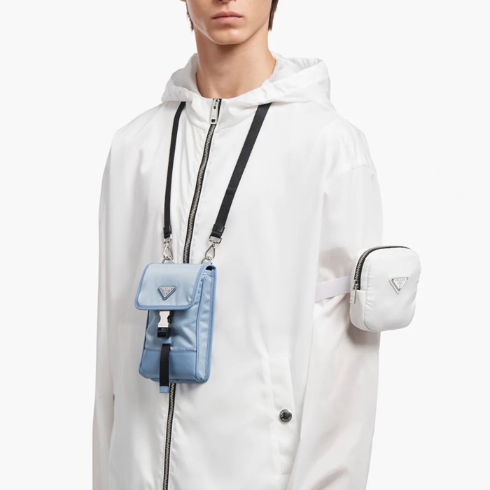 プラダメンズブルーミニカメラバッグr299