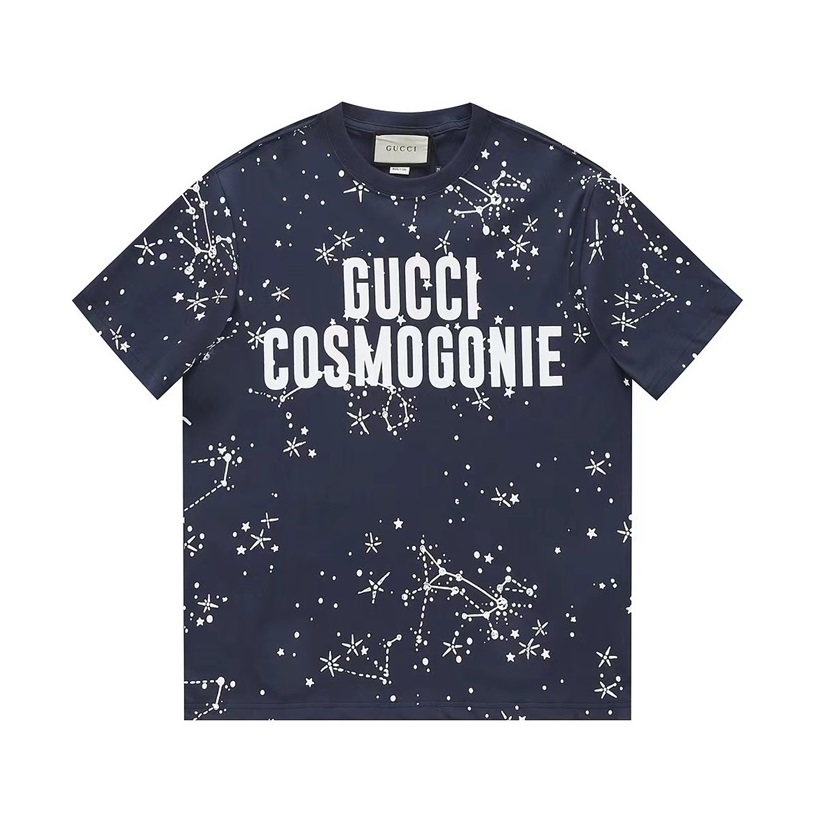 ルイヴィトンメンズネイビークルーネック半袖Tシャツv509