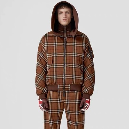 バーバリーメンズチェックブラウンジャケットu97