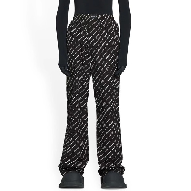 バレンシアガメンズカジュアルブラックパンツa175