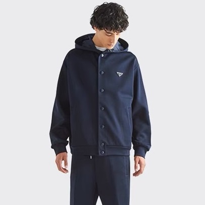 プラダメンズブルーフードジャケットr312