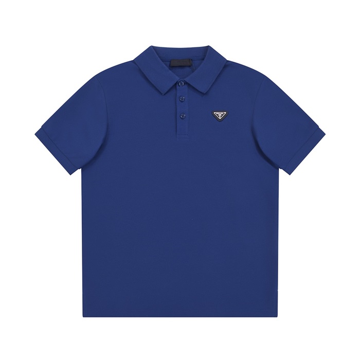 プラダメンズブルーポロ半袖Tシャツr313