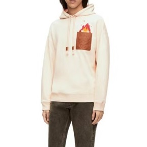 ロエベユニセックスホワイトフーディe702