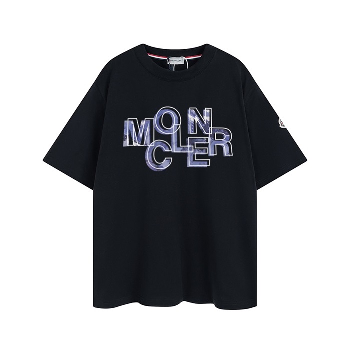 モンクレールメンズブラッククルーネック半袖Tシャツo83