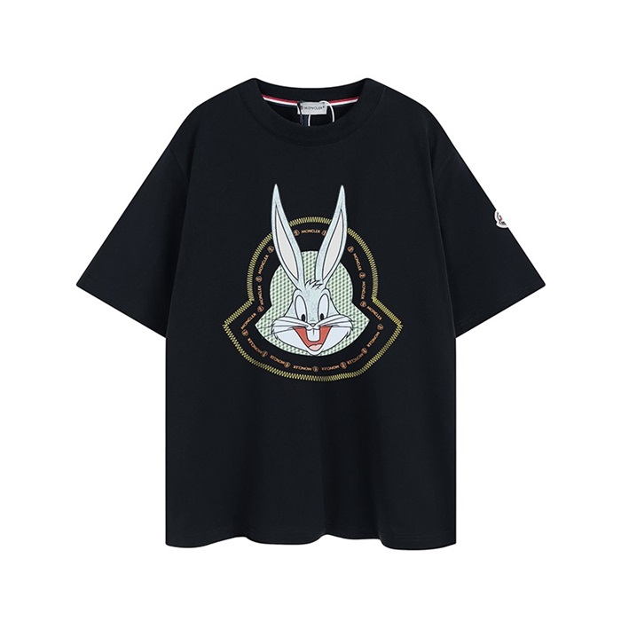 モンクレールメンズブラッククルーネック半袖Tシャツo85