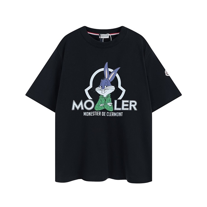モンクレールメンズブラッククルーネック半袖Tシャツo87