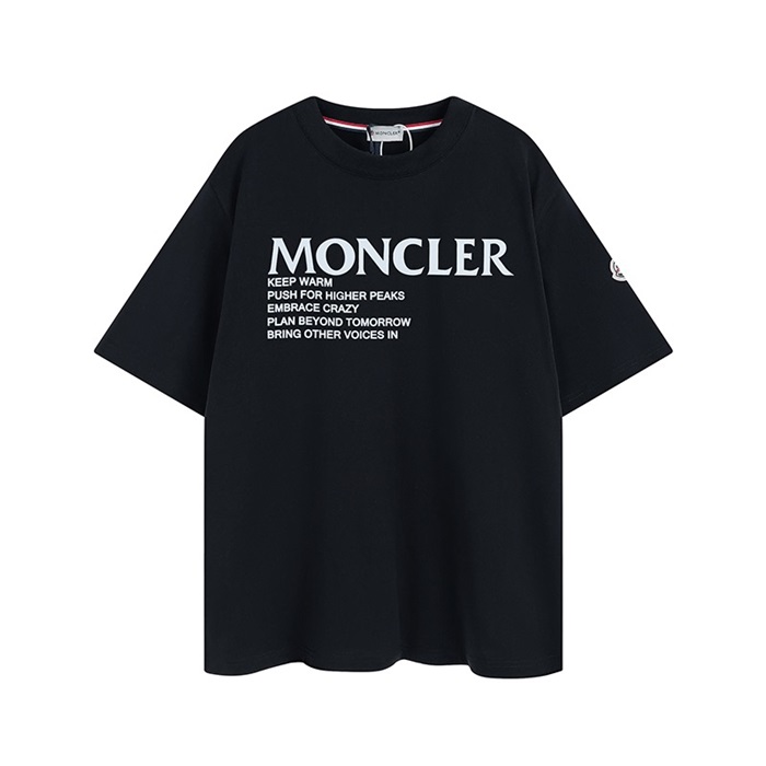 モンクレールメンズブラッククルーネック半袖Tシャツo89