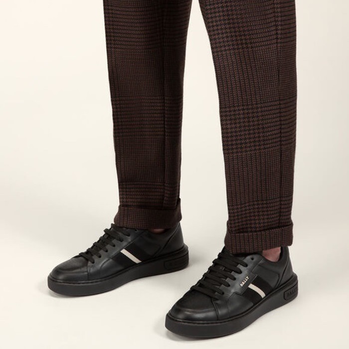 リーメンズブラックスニーカーl166
