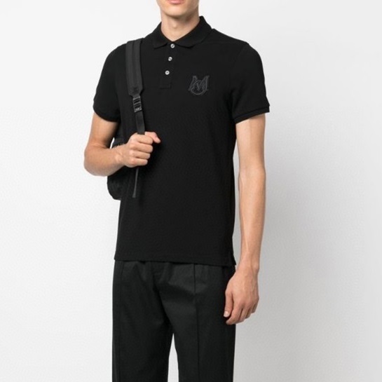 モンクレールメンズブラックポロ半袖Tシャツo93