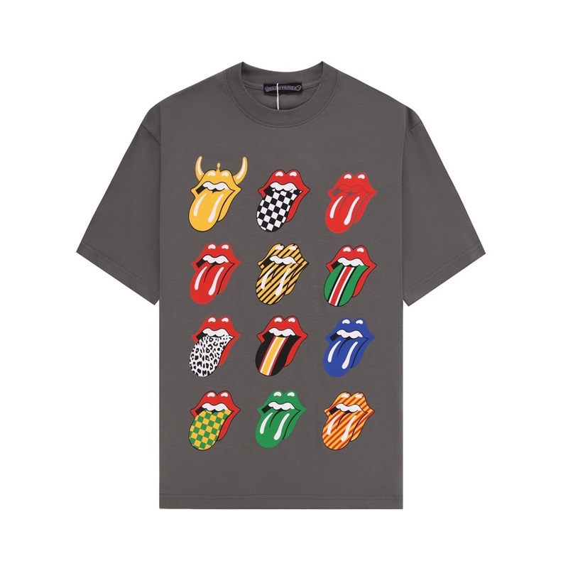 クロムハーツメンズグレークルーネック半袖Tシャツh85