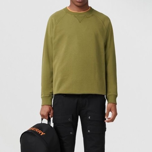 バーバリーレディースクルーネックグリーンスウェットシャツu107
