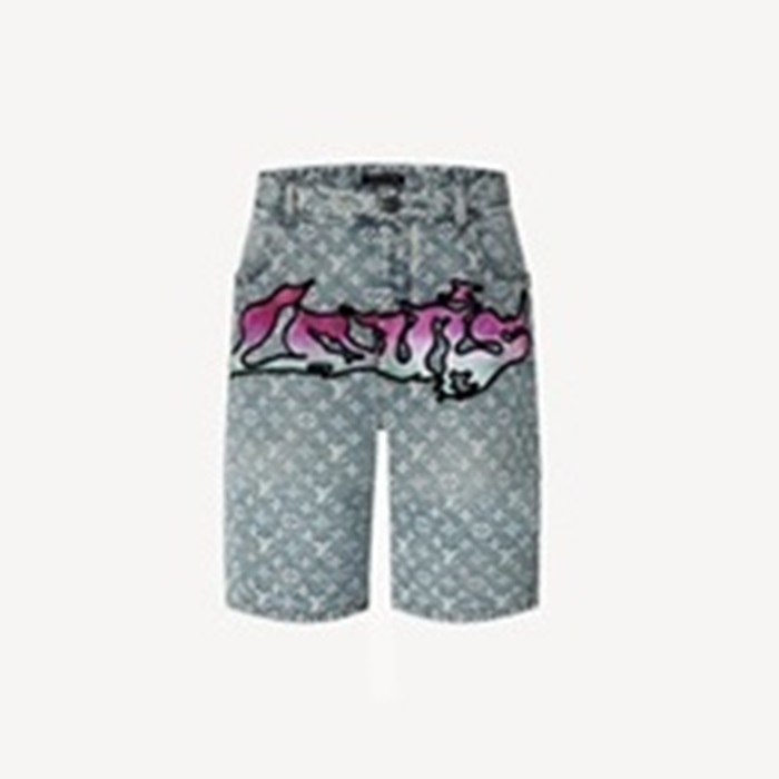 ルイヴィトンメンズブルーショートパンツv611