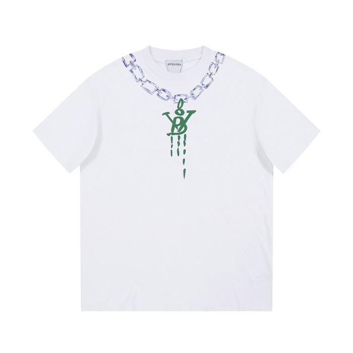 ボッテガヴェネタメンズクルーネックホワイト半袖Tシャツv39