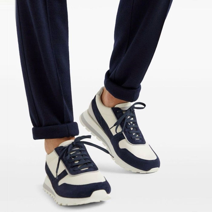 ブルネロクチネリメンズパンチングパネルスニーカーu24