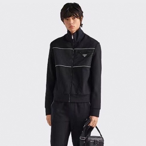 プラダメンズブラックフードジャケットr338