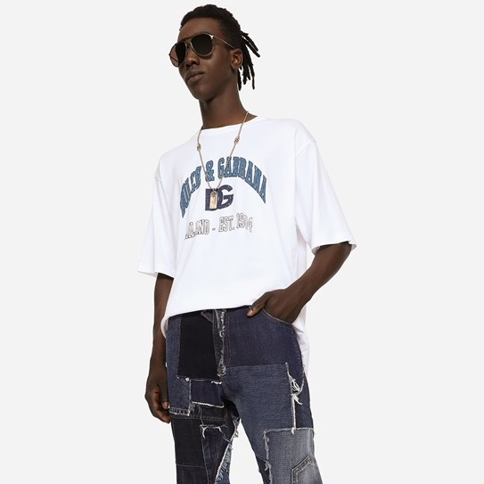 ドルチェ＆ガッバーナメンズホワイト半袖Tシャツl432