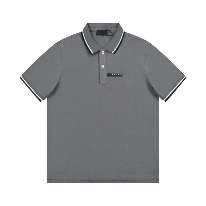 プラダメンズグレーポロ半袖Tシャツr342