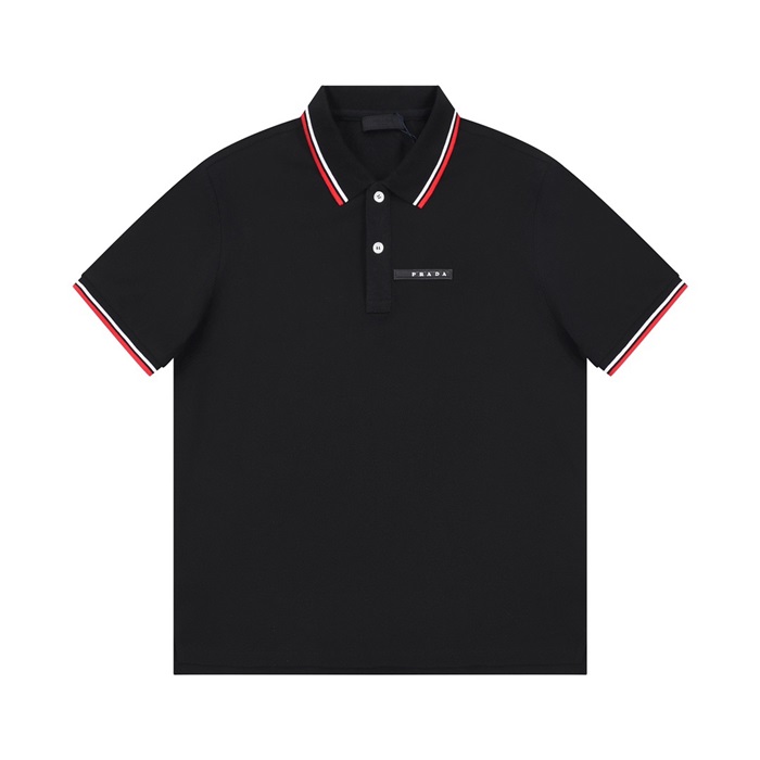 プラダメンズブラックポロ半袖Tシャツr344