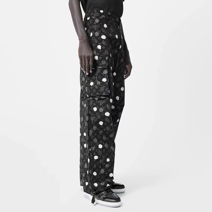 ルイヴィトンメンズカジュアルブラックパンツv642