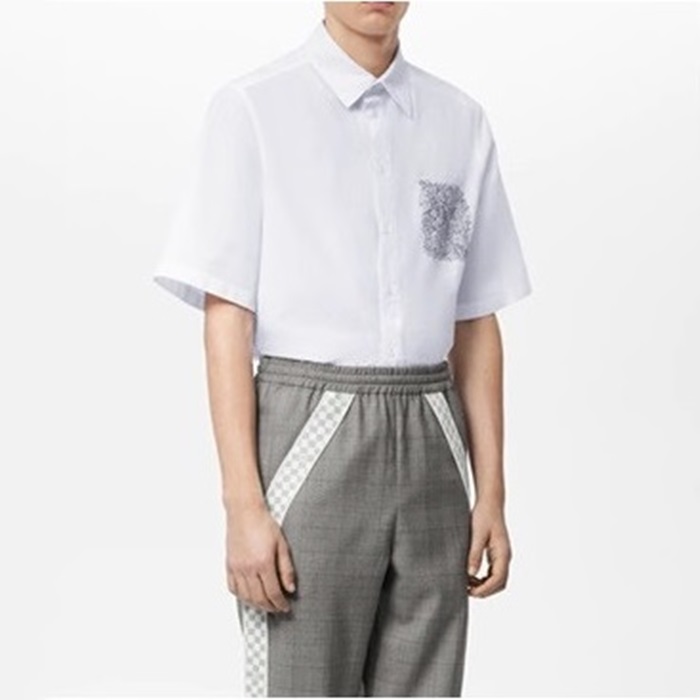 ルイヴィトンメンズホワイト半袖シャツv644