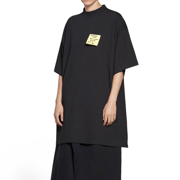 バレンシアガメンズクルーネックブラック半袖Tシャツa203