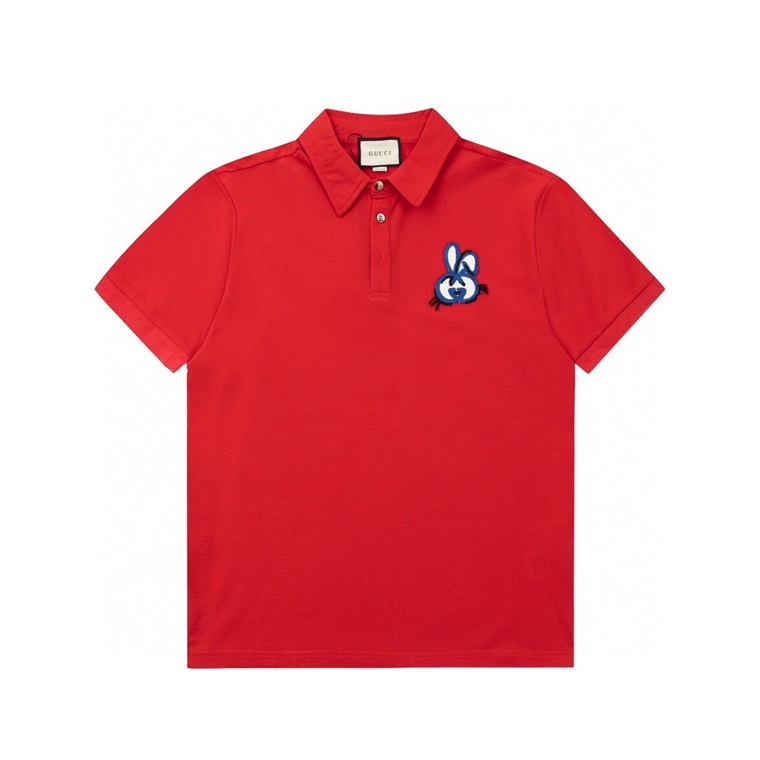 グッチメンズレッドポロ半袖Tシャツu329
