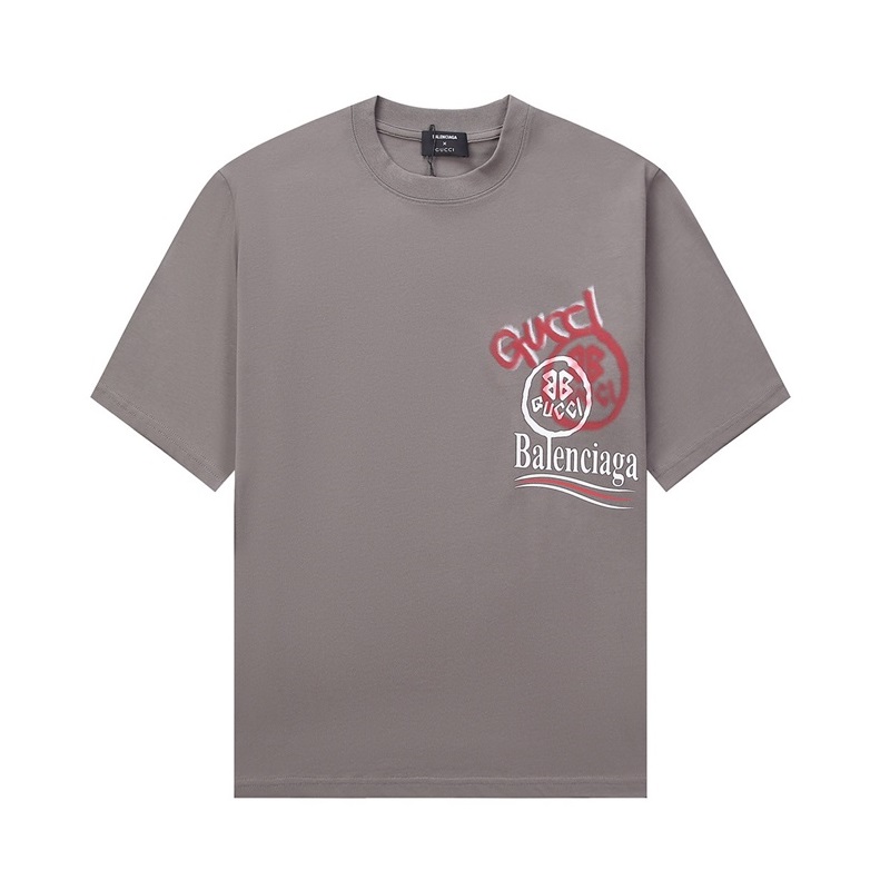 グッチメンズグレークルーネック半袖Tシャツu348