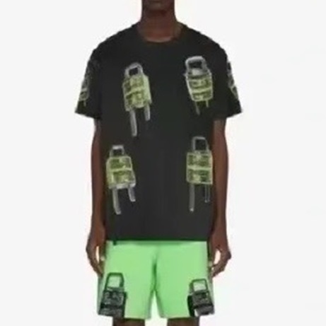 ジバンシィメンズクルーネックブラック半袖Tシャツi201