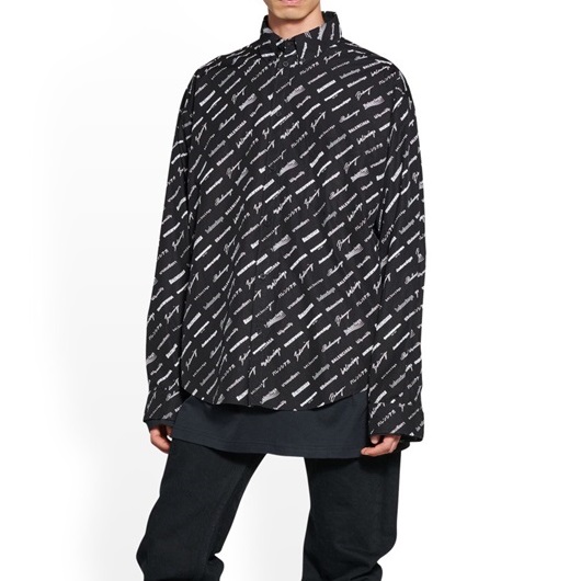 バレンシアガトレンディメンズブラックシャツa220