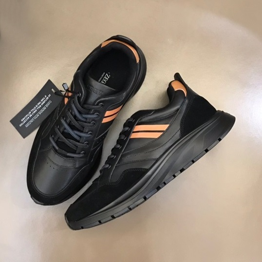 エルメネジルドゼニアメンズブラックスニーカーe70