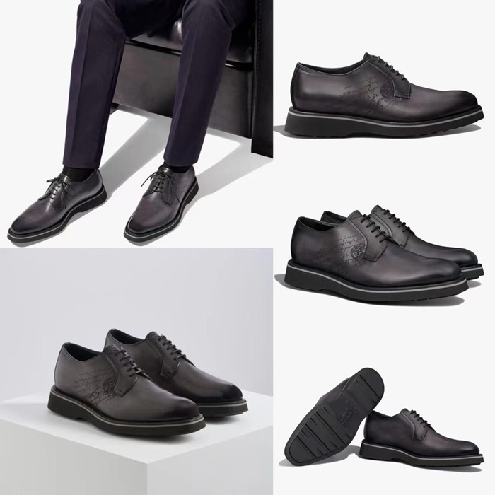 ベルルッティメンズグレーオックスフォードシューズr190