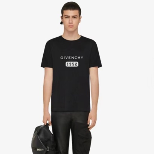 ジバンシィユニセックスクルーネックブラック半袖Tシャツi202