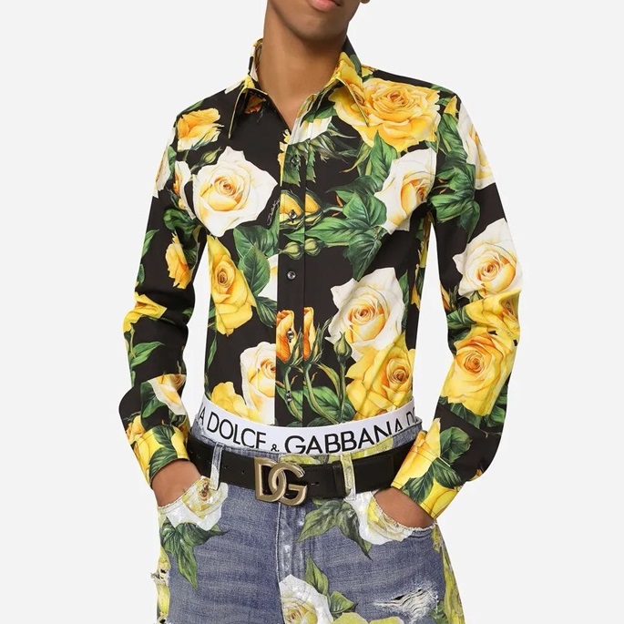 ドルチェ＆ガッバーナメンズイエローシャツo436