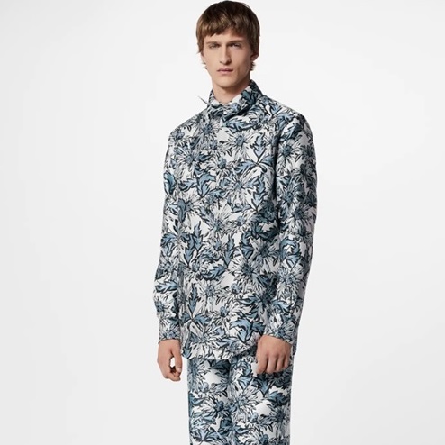 ルイヴィトンメンズブルーシャツv667