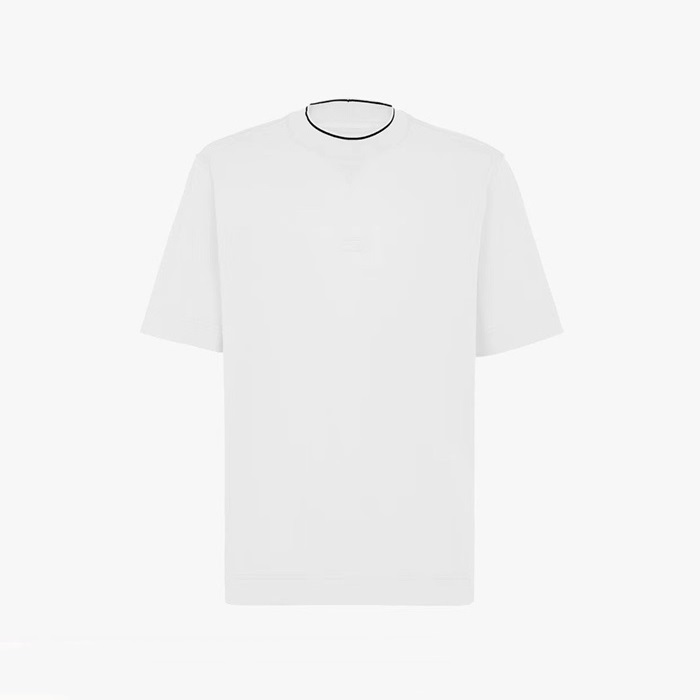 ェンディメンズホワイトクルーネック半袖Tシャツe79