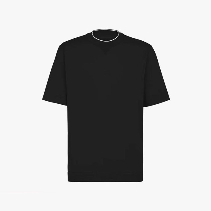 ェンディメンズブラッククルーネック半袖Tシャツe81
