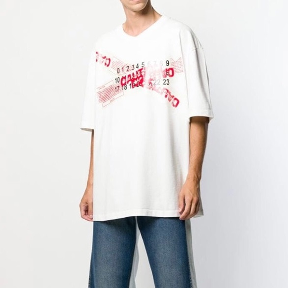 メゾンマルジェラメンズクルーネックホワイト半袖Tシャツi126