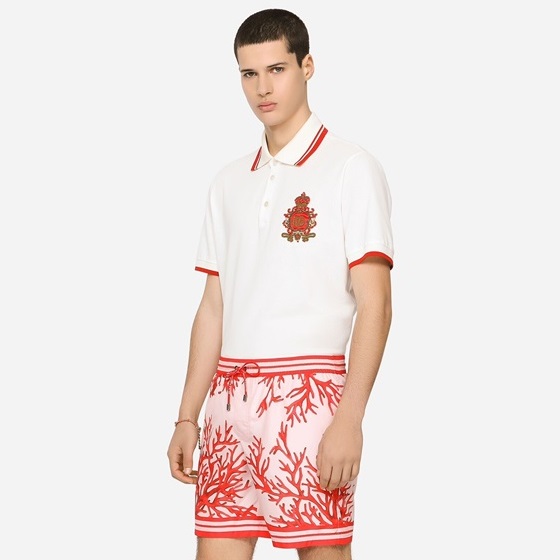 ドルチェ＆ガッバーナメンズホワイトポロ半袖Tシャツl439