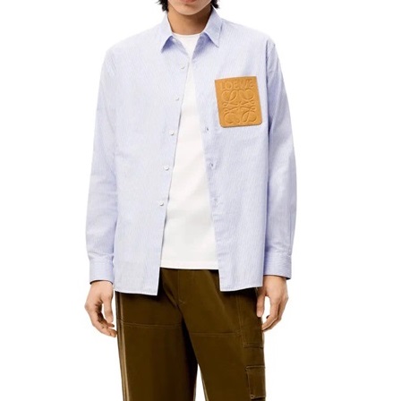 ロエベメンズクラシックブルーシャツe708