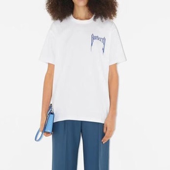 バーバリーメンズホワイトクルーネック半袖Tシャツu132