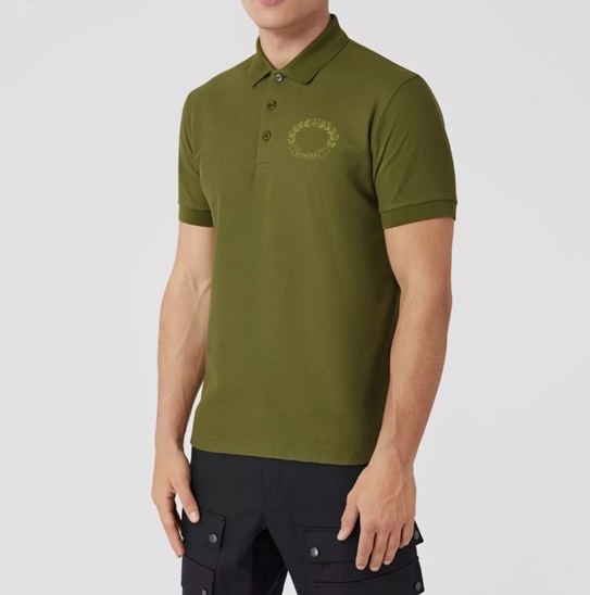 バーバリーメンズグリーンポロ半袖Tシャツu136